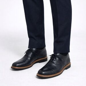 Samuel Hubbard Market Cap Black Leather‎ Comfort Dress Shoes Vibram Soles 11.5